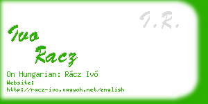 ivo racz business card